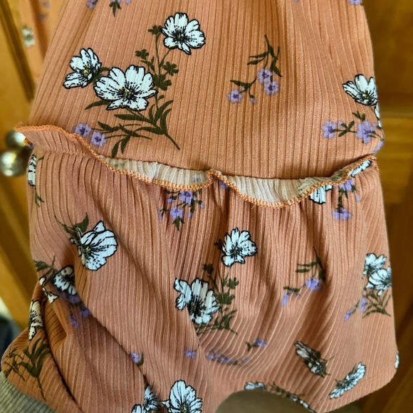 Pinkblush Coral Floral Print Tiered Maternity Tank Top - Picture 5 of 12